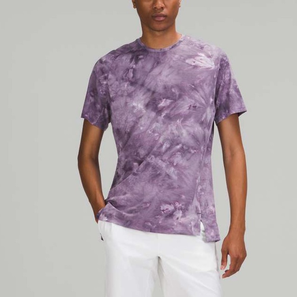LULULEMON always agile tee / purple tie dye athletic shirt / men's M